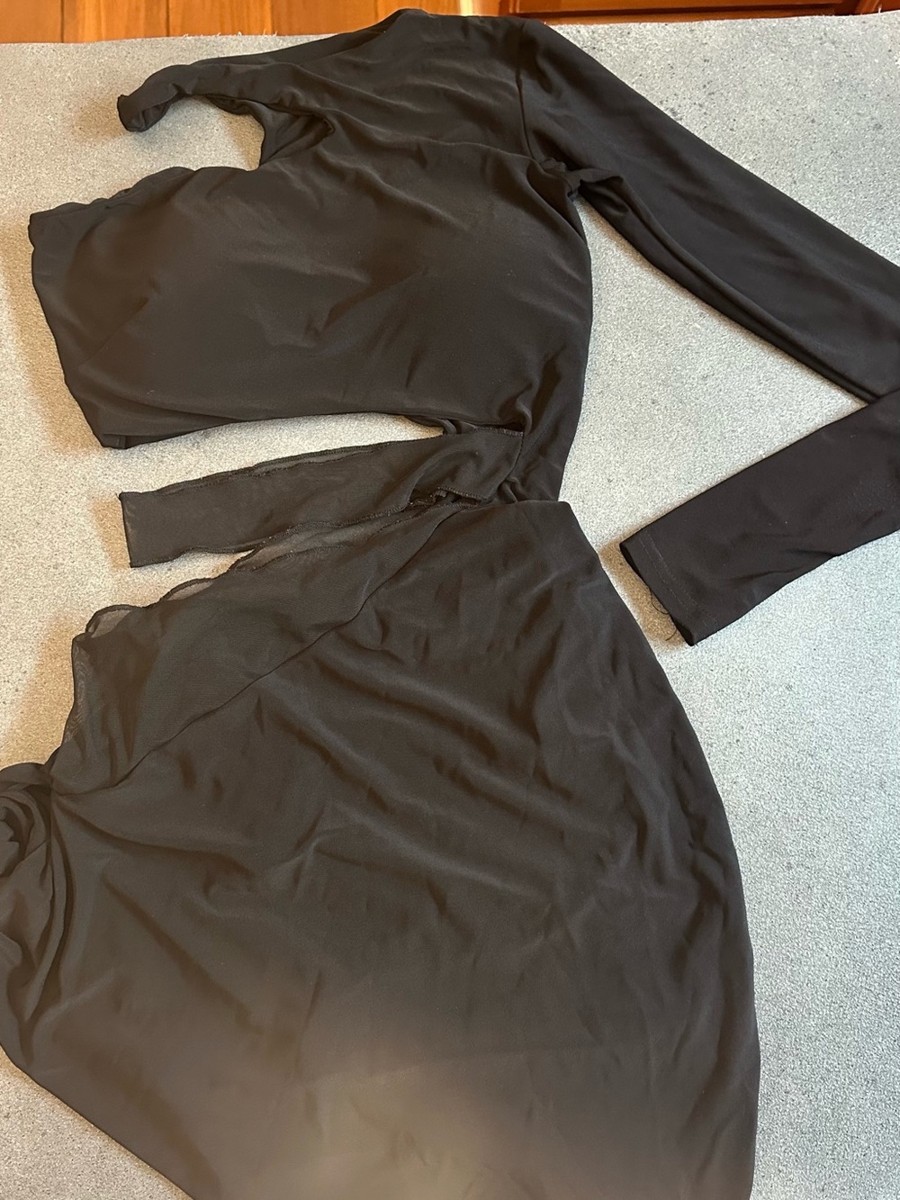 ZYM Black Long Sleeve Cutout Dress for dance